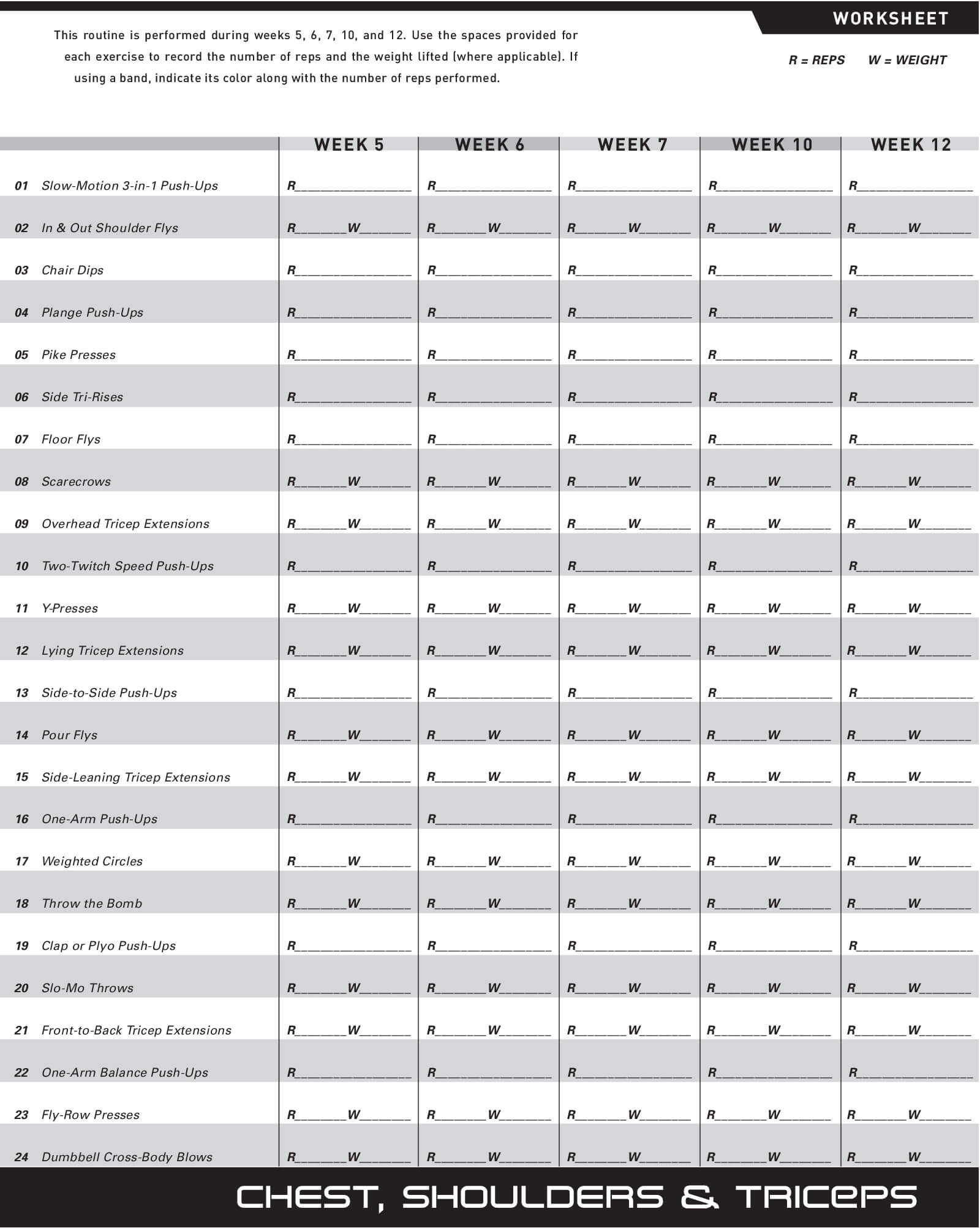 P90X Workout sheets PDF Free and Printable JustFit