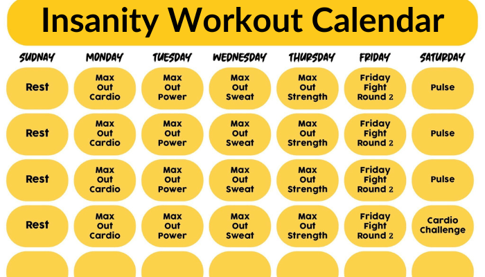 Pdf Insanity Workout Calendar For 60