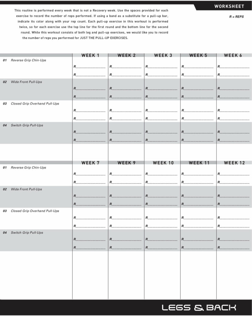P90X Workout sheets PDF Free and Printable JustFit
