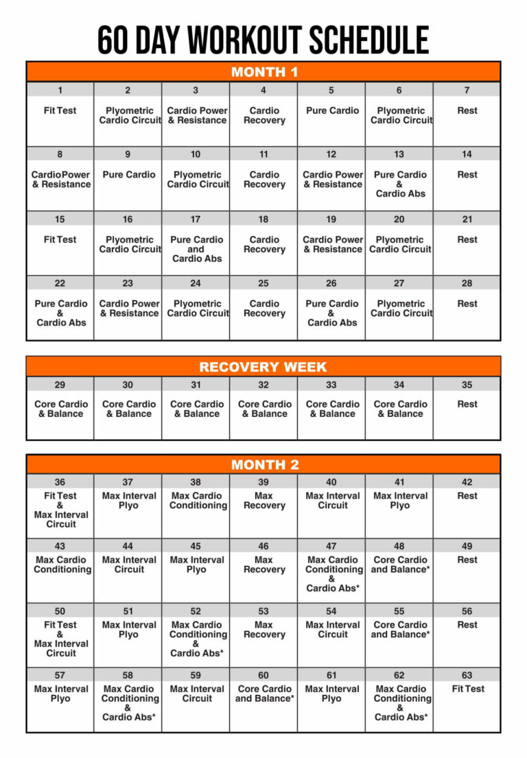 (PDF) Insanity workout calendar for 60 Days in 2023 JustFit