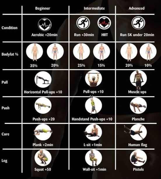 Calisthenic workout plan