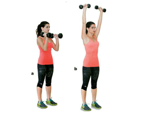 hammer curl to press
arm workouts for women