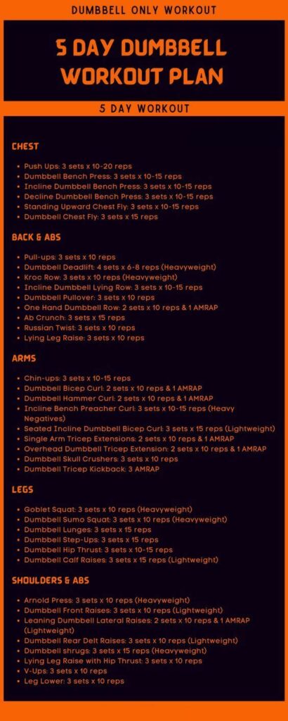 5 day dumbbell workout plan