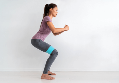 squat with resistance band