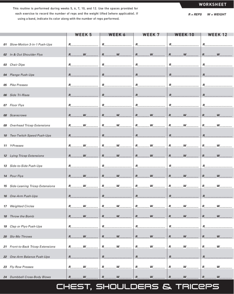 p90x chest shoulders and triceps workout sheet