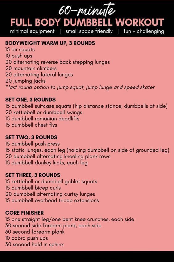 60 minute full body dumbbell workout