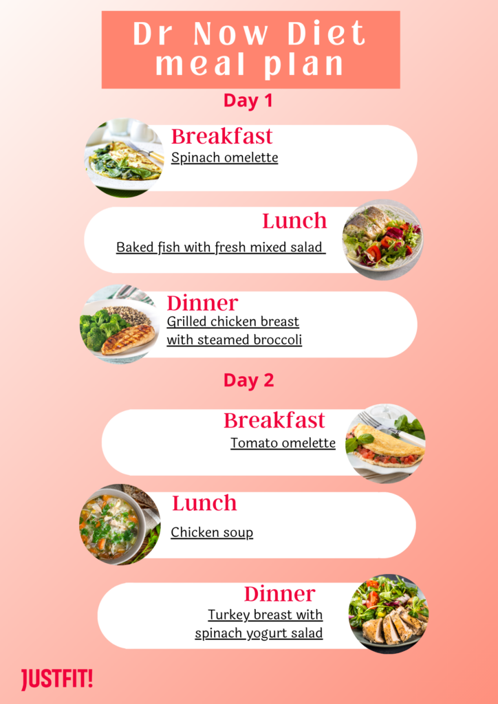 dr now diet meal plan day 1 and 2