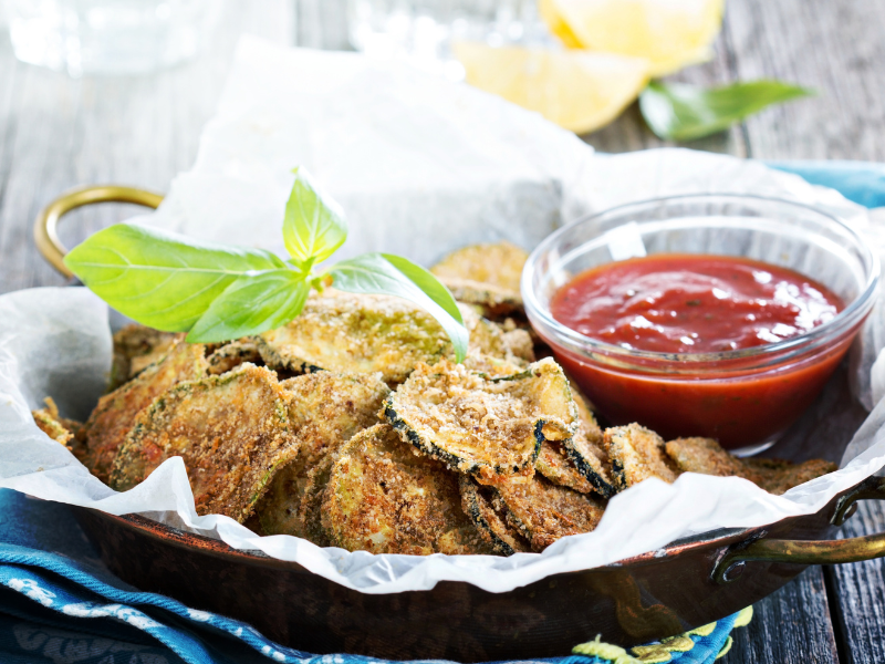 Parmesan Coated Zucchini Chips