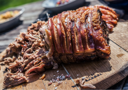 Freshly made pulled pork that is ready to serve.