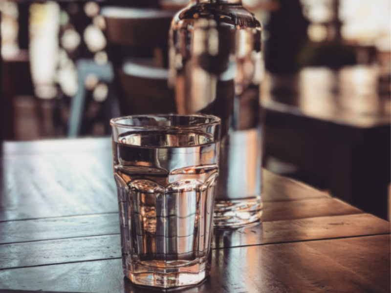 A simple glass of water to emphasize hydration.